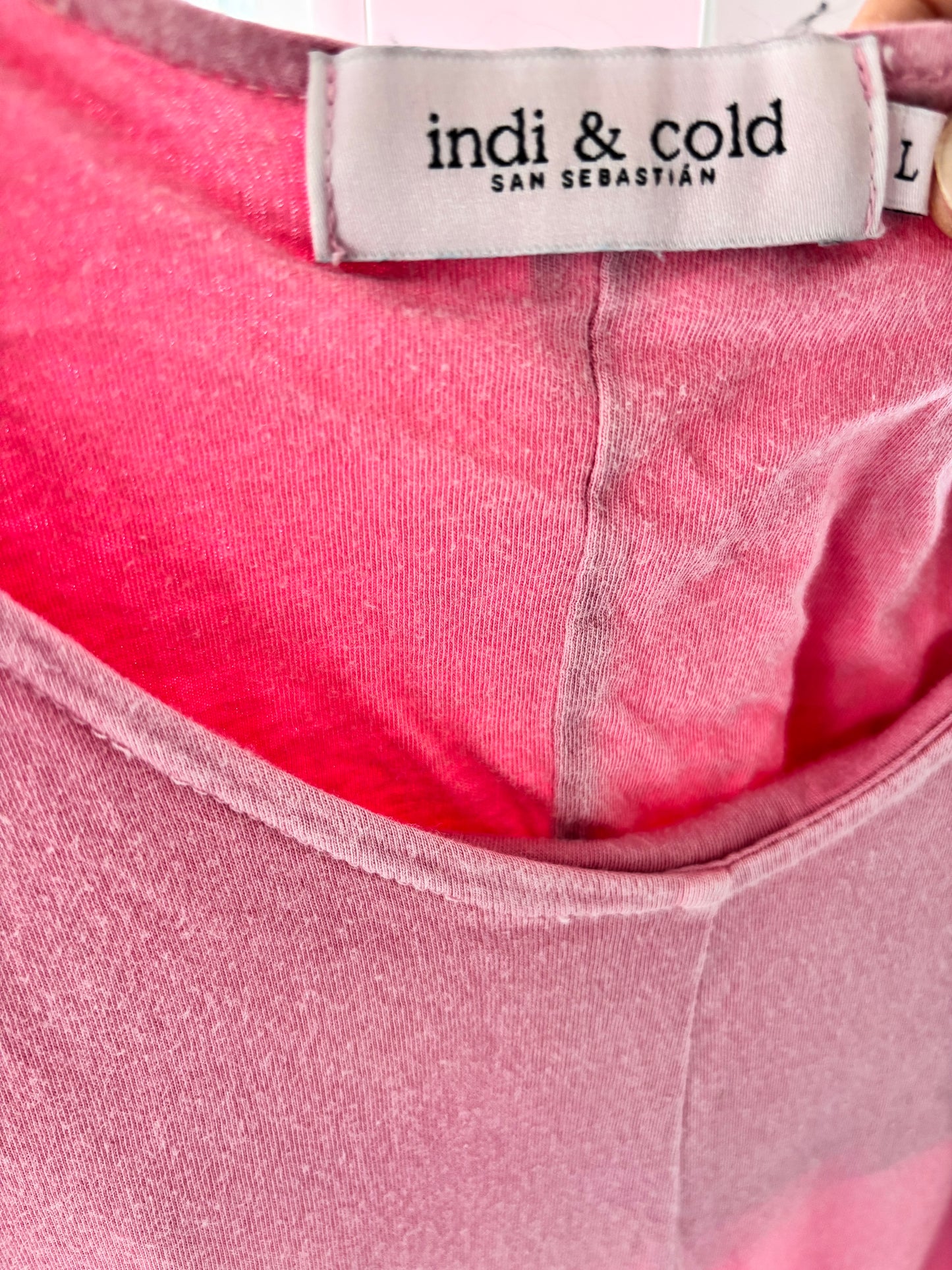Pink jumpsuit with straps