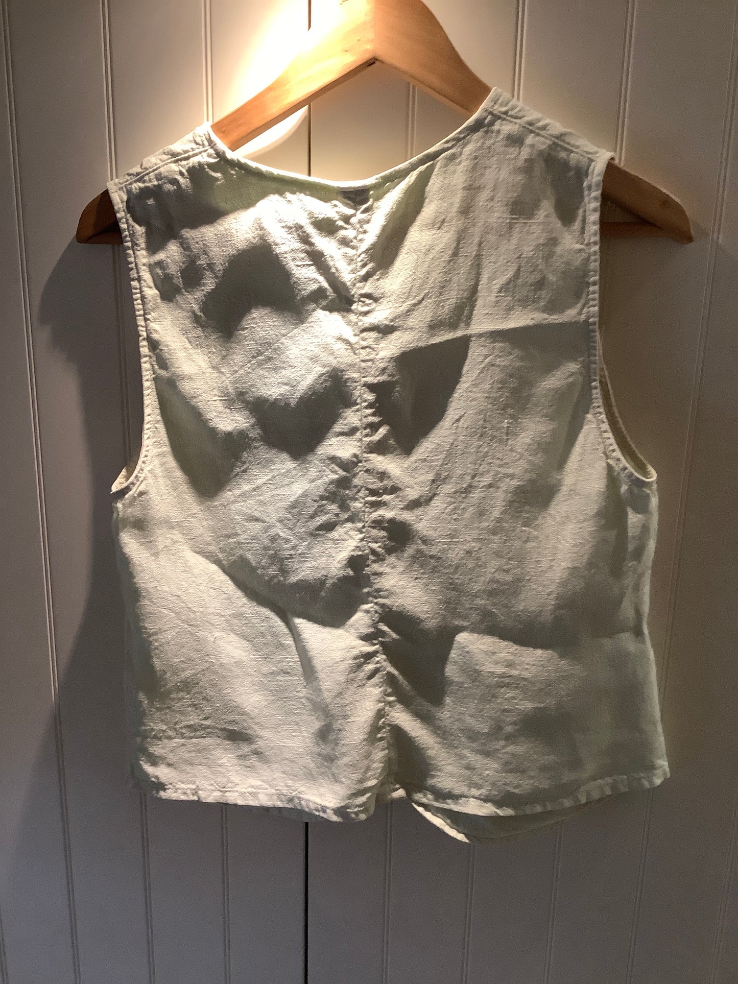 Mint green linen vest