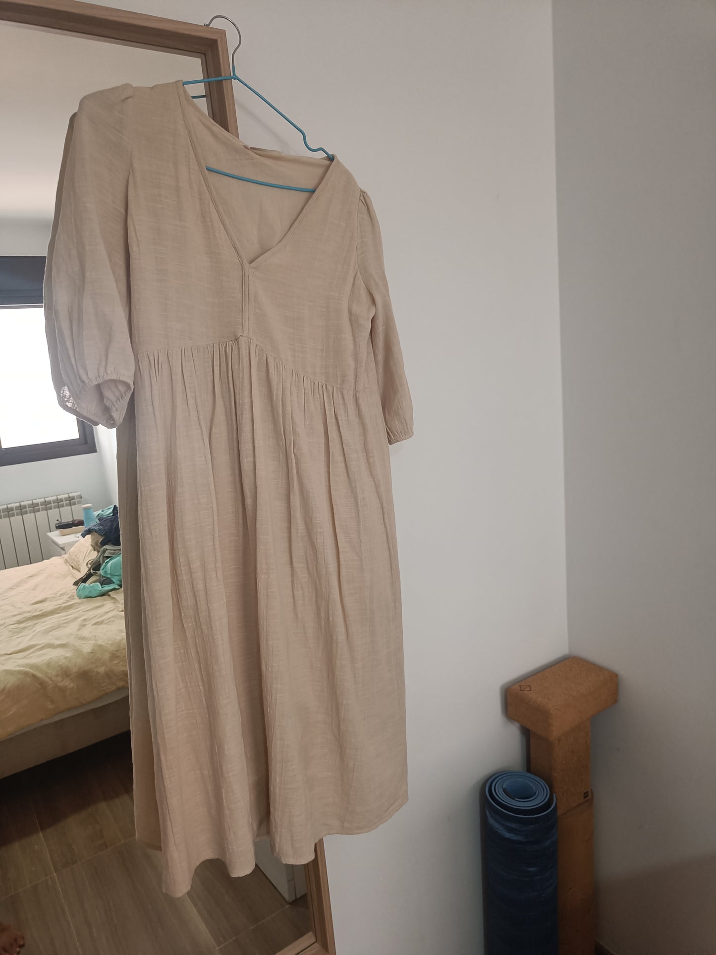 Vestido midi marfil
