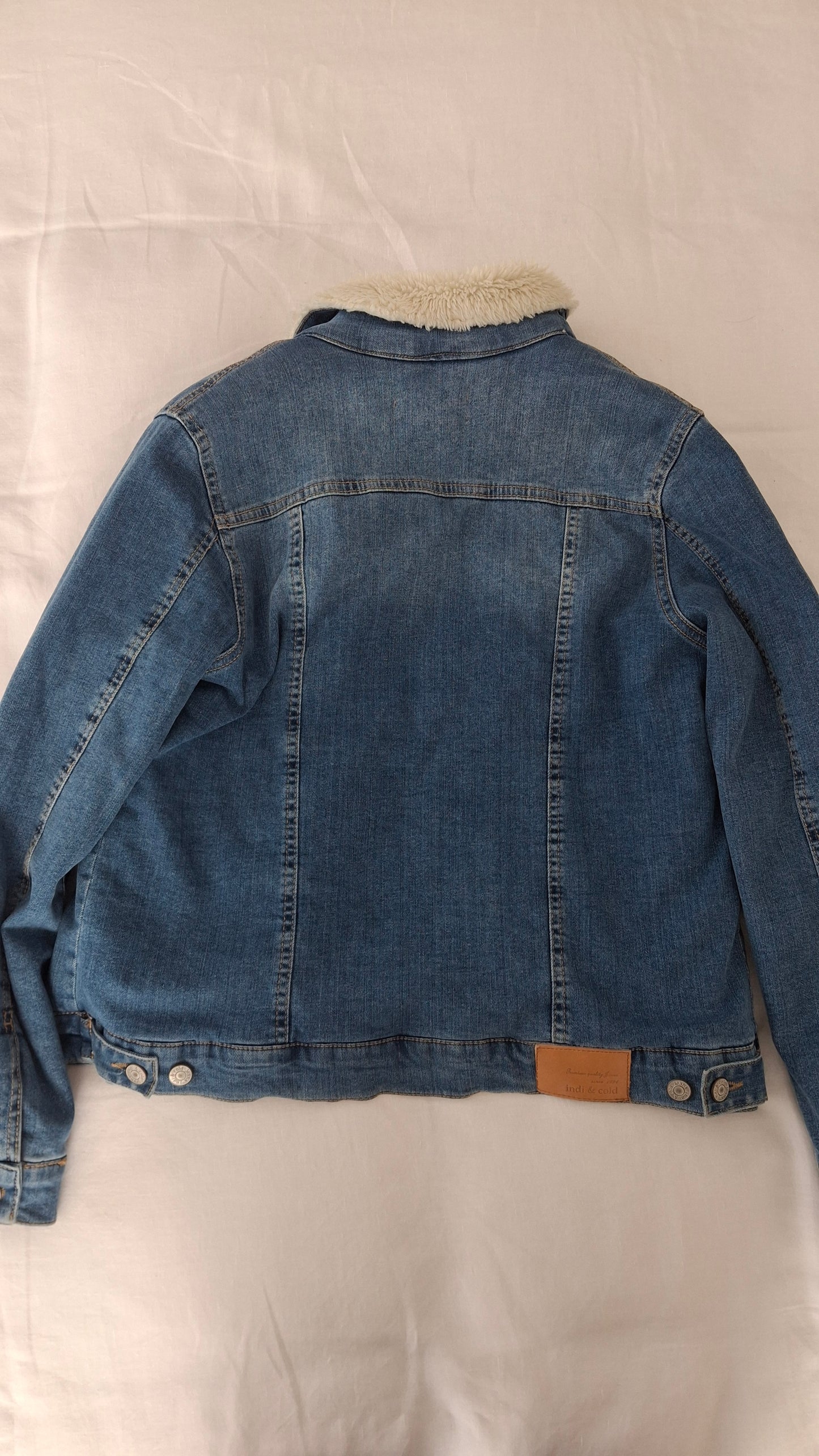 Sheepskin denim jacket