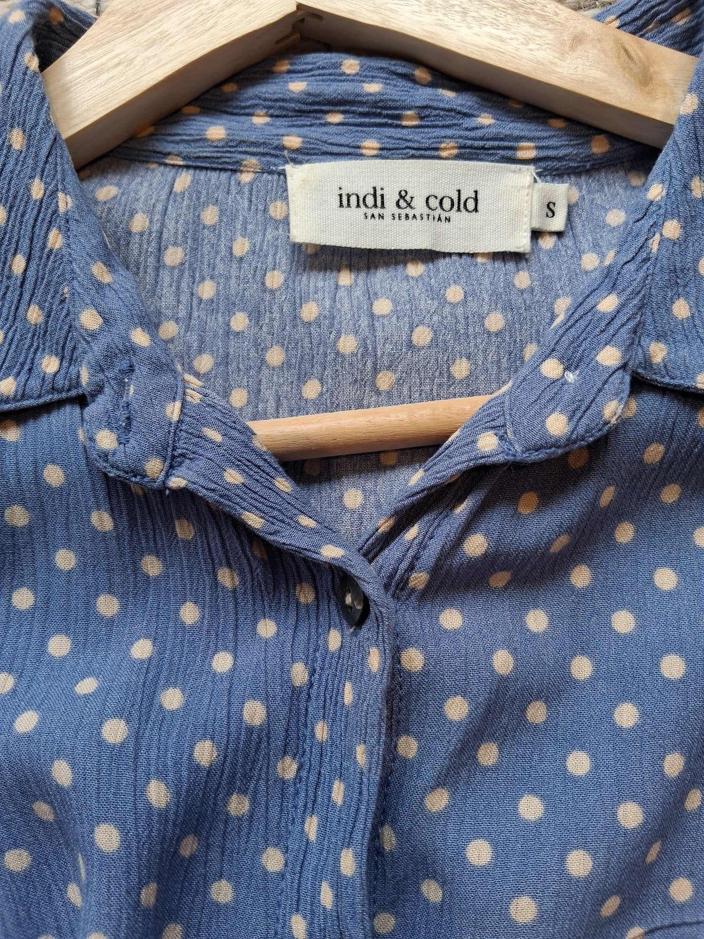 Blue polka dot shirt