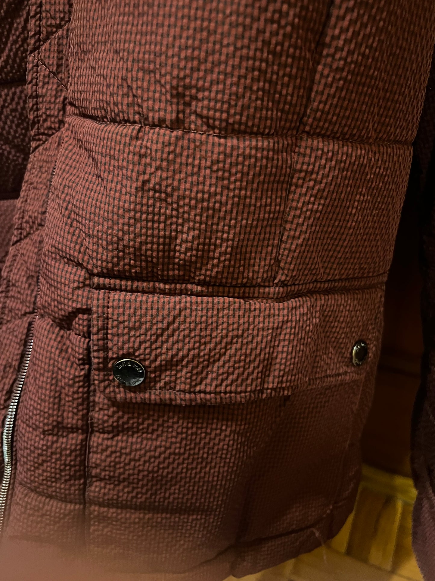 Burgundy down jacket
