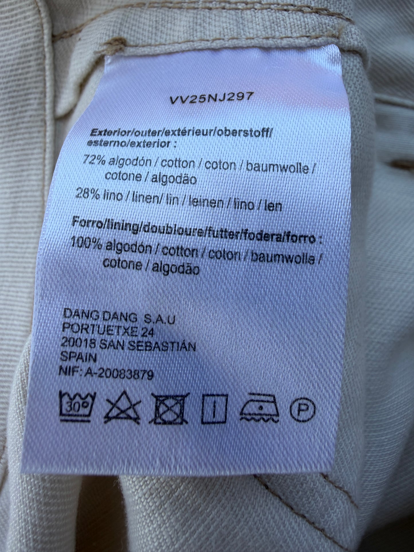 Beige wide-leg trousers