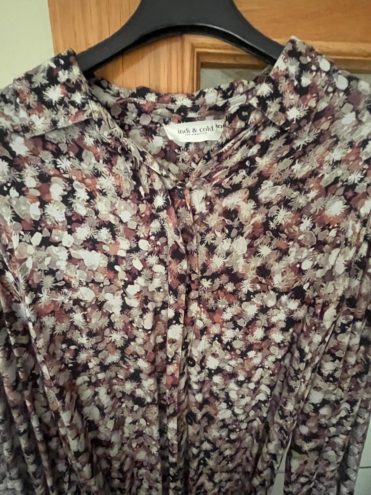Vestido largo estampado camisero con cinturón