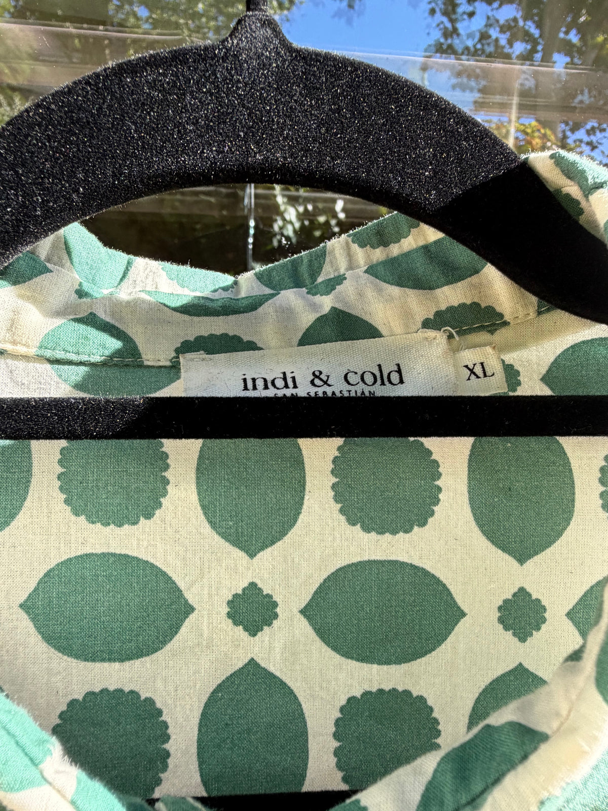 Chemise imprimée verte