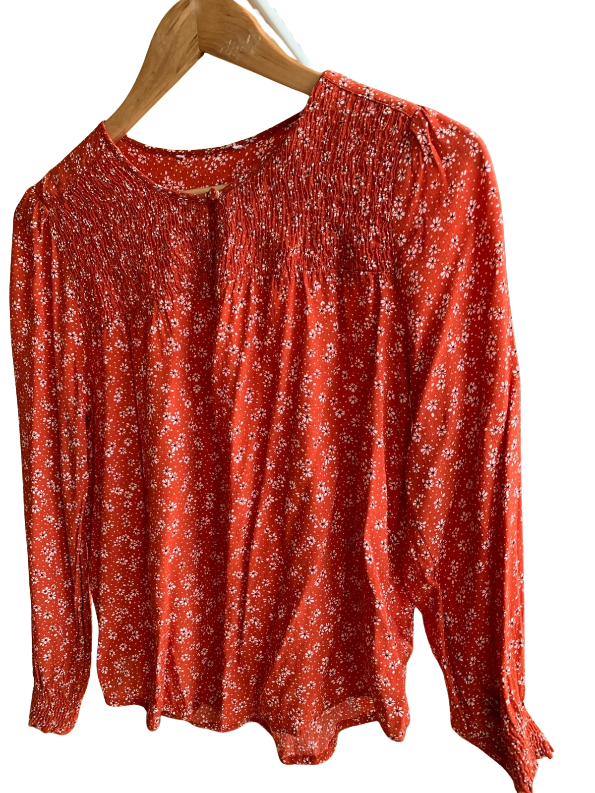 Blusa nido de abeja de flores