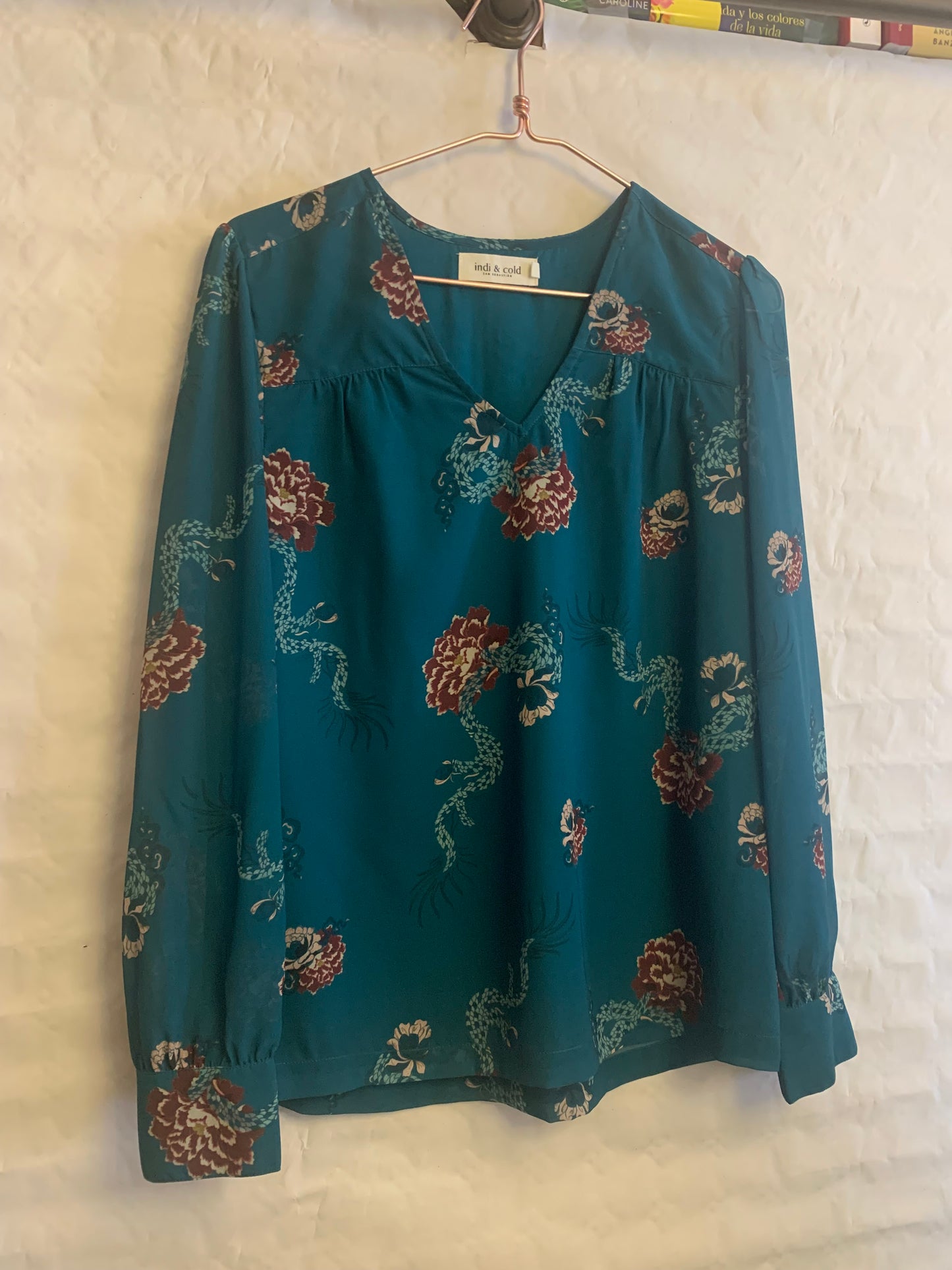 Chemise verte à imprimé oriental