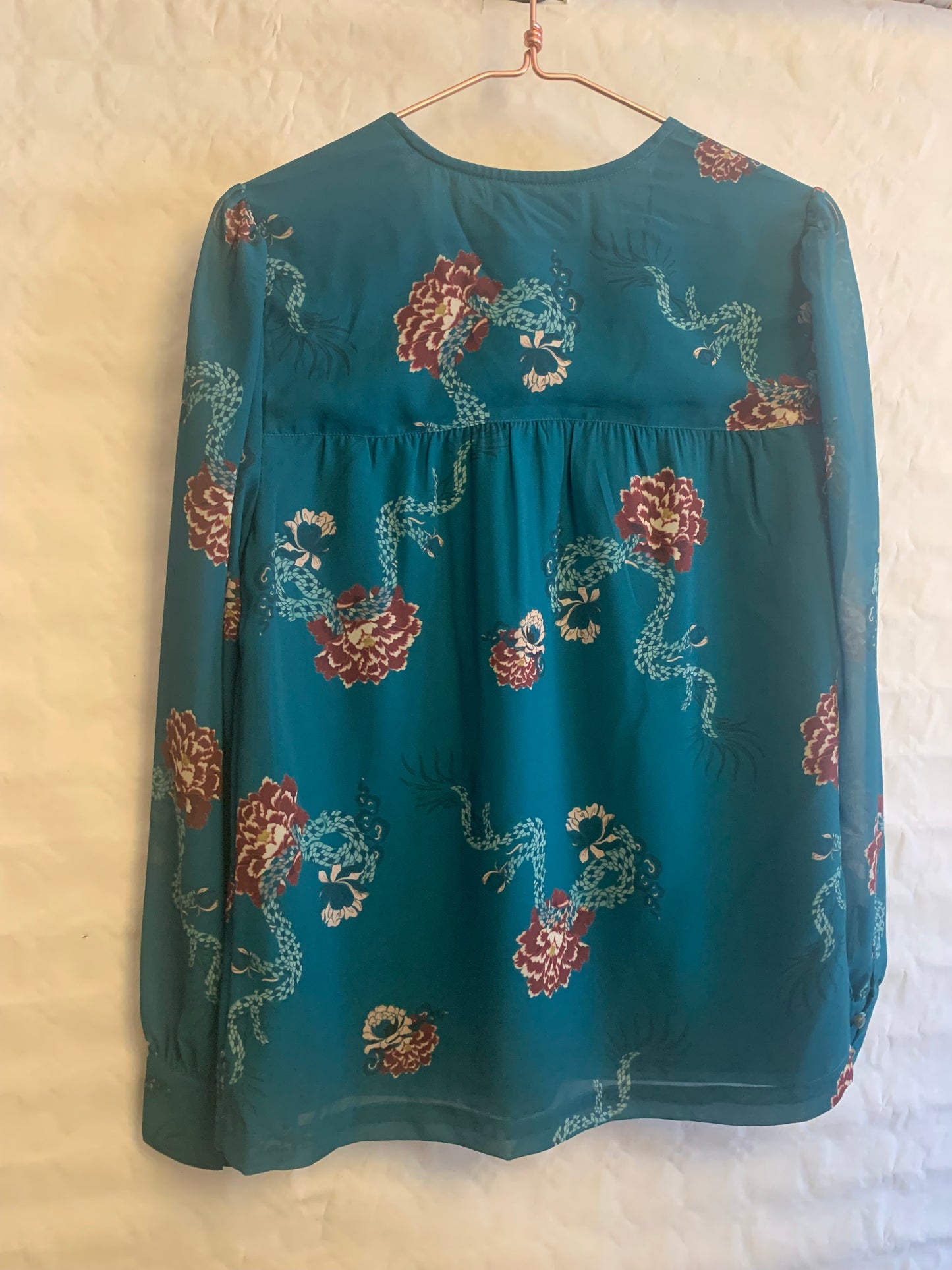 Chemise verte à imprimé oriental