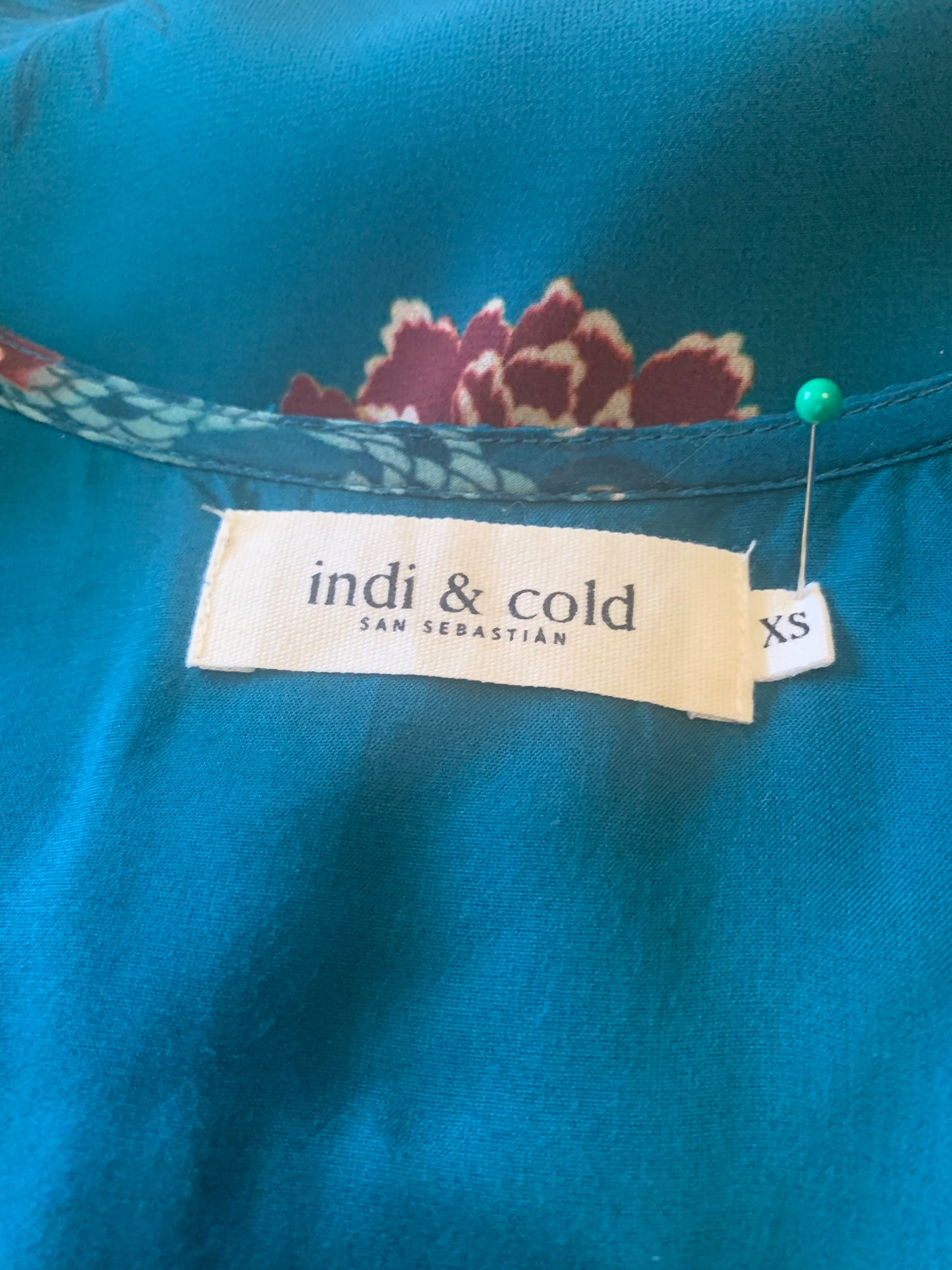 Chemise verte à imprimé oriental