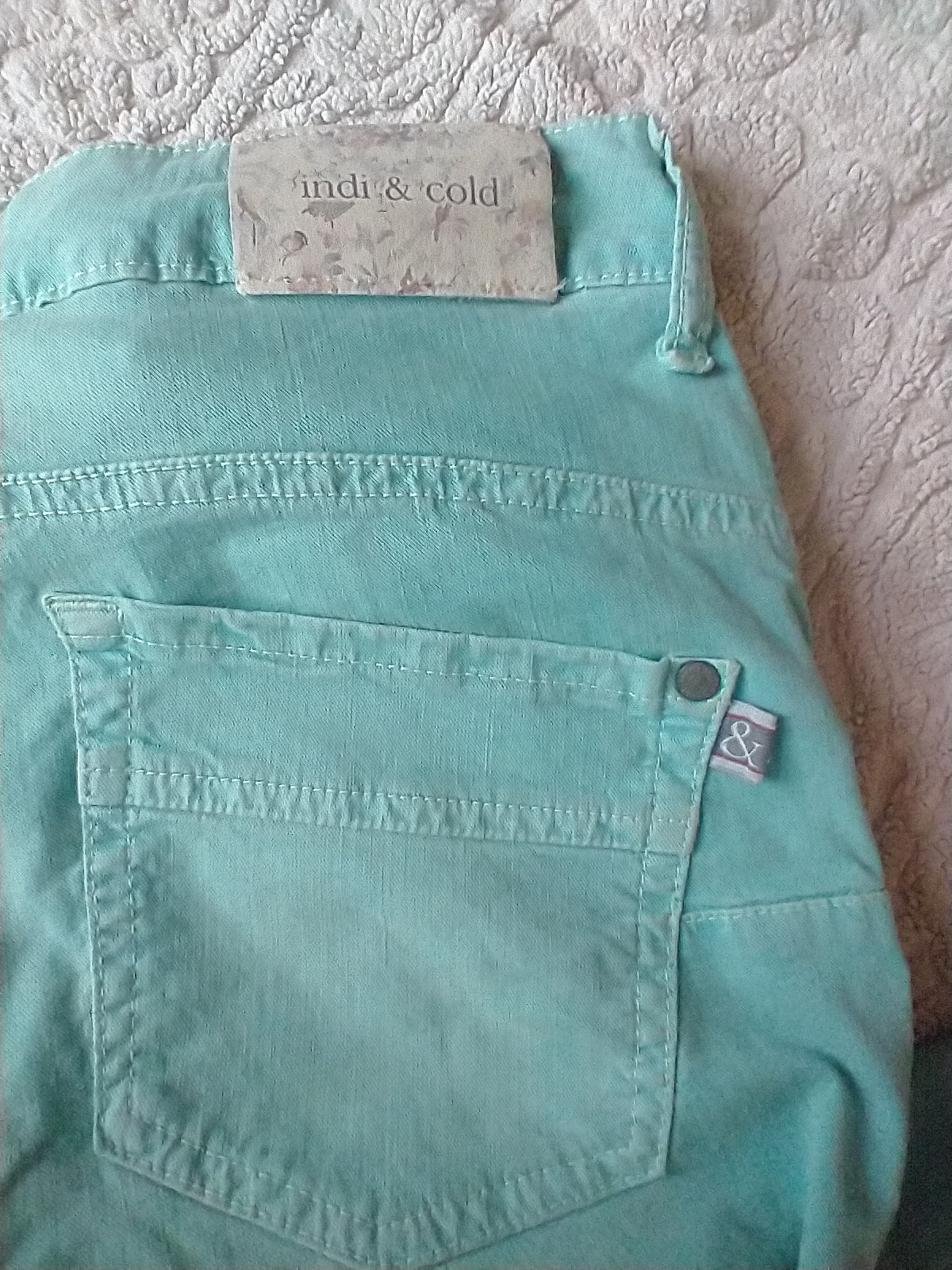 Green summer trousers