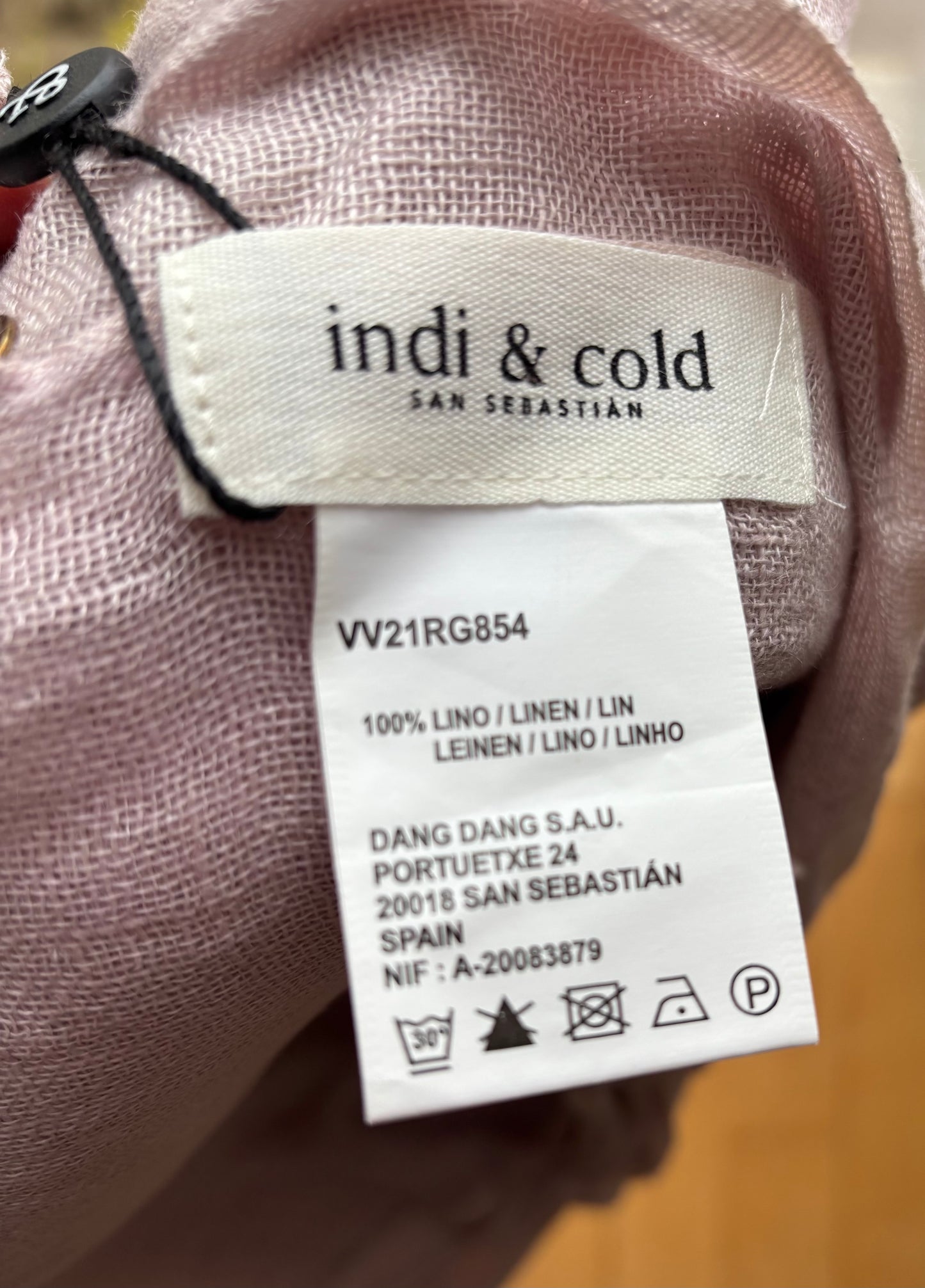 Foulard de lino malva nuevo