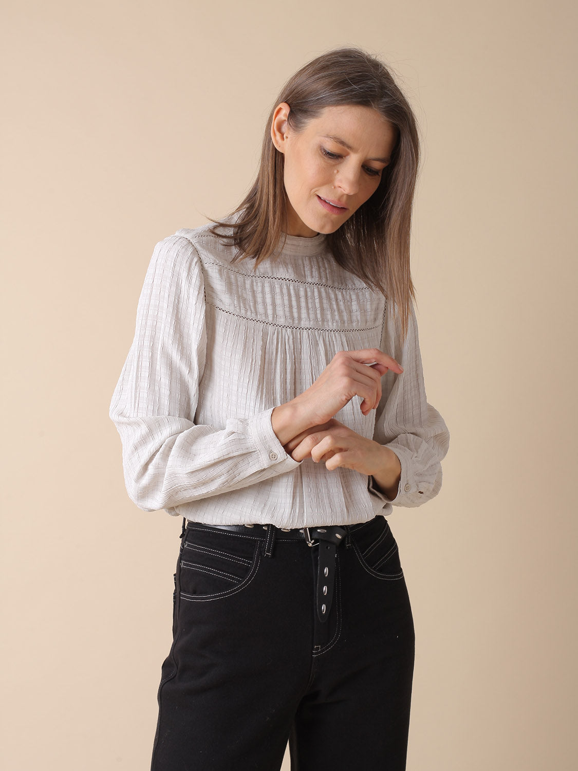 BLUSA EN VISCOSA CON VAINICA