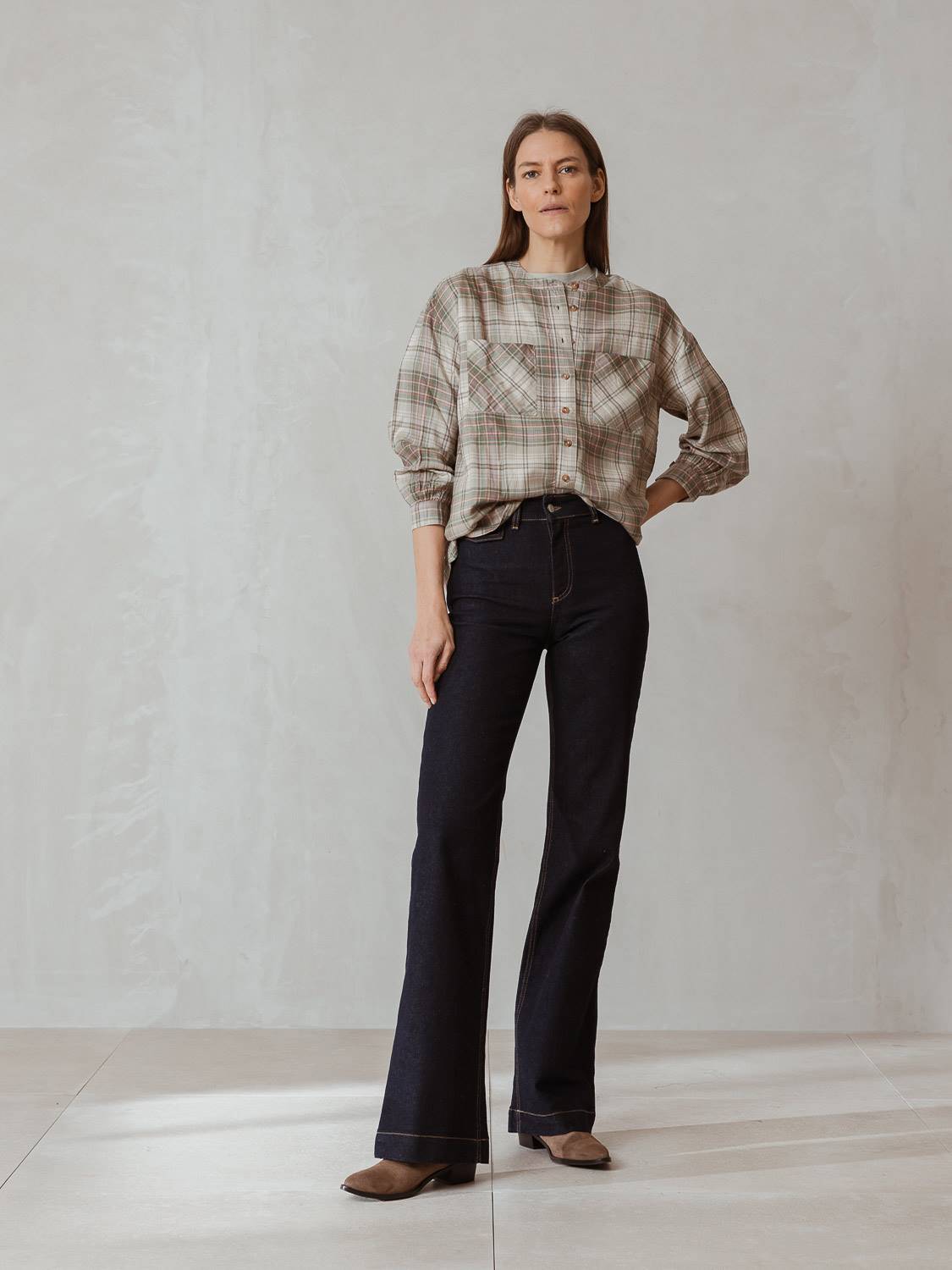 BLUSA BOLSILLO CUADROS