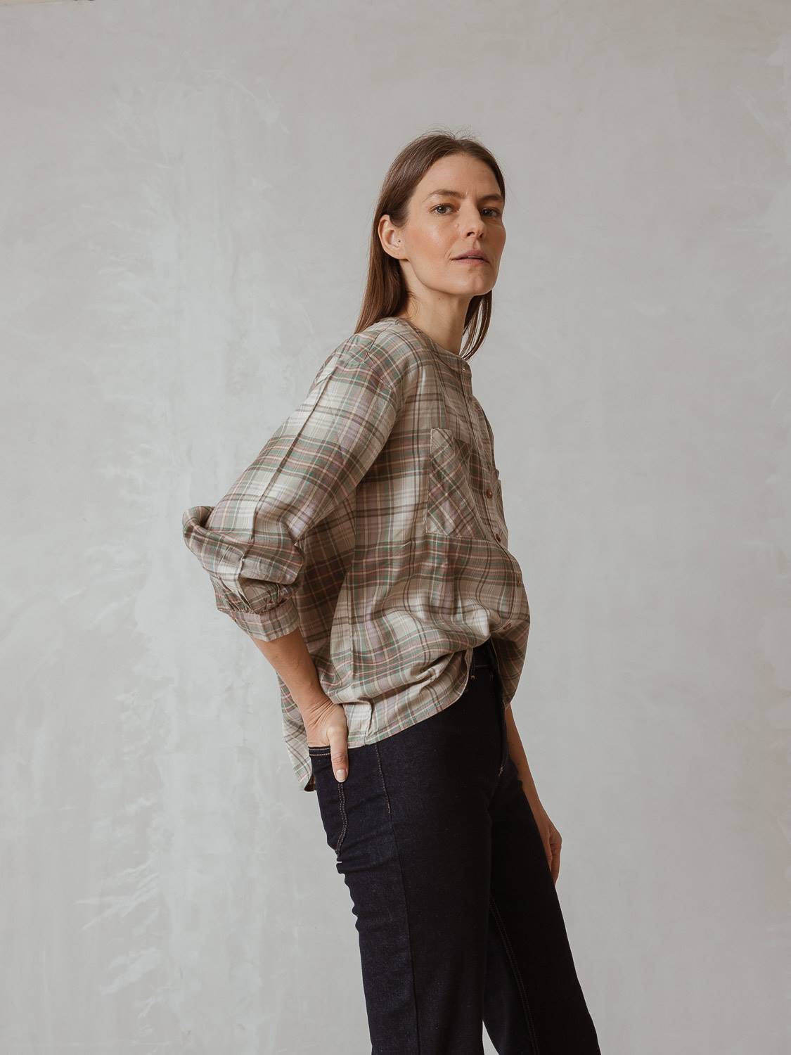BLUSA BOLSILLO CUADROS