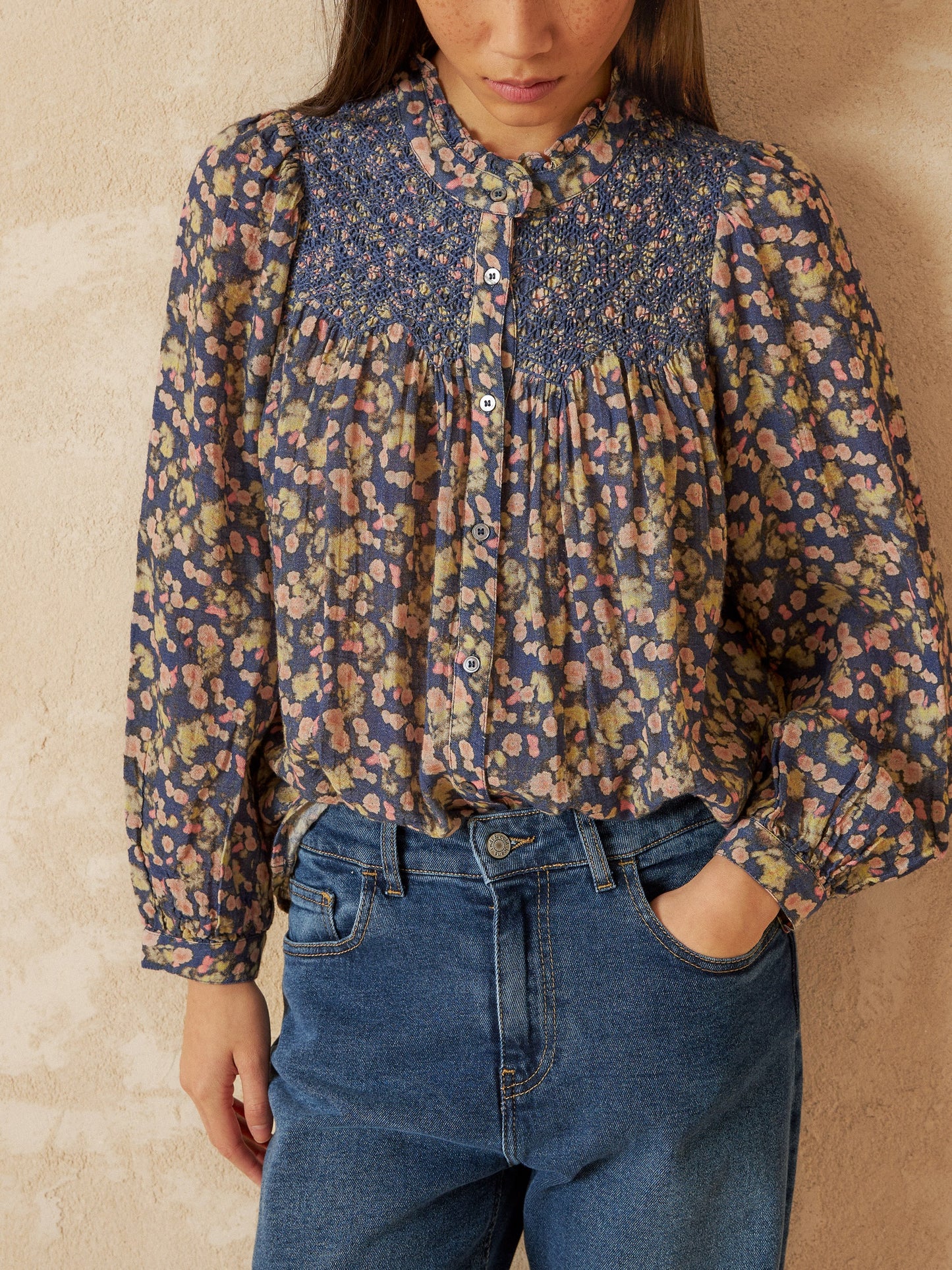 SMOKE EMBROIDERED SHIRT