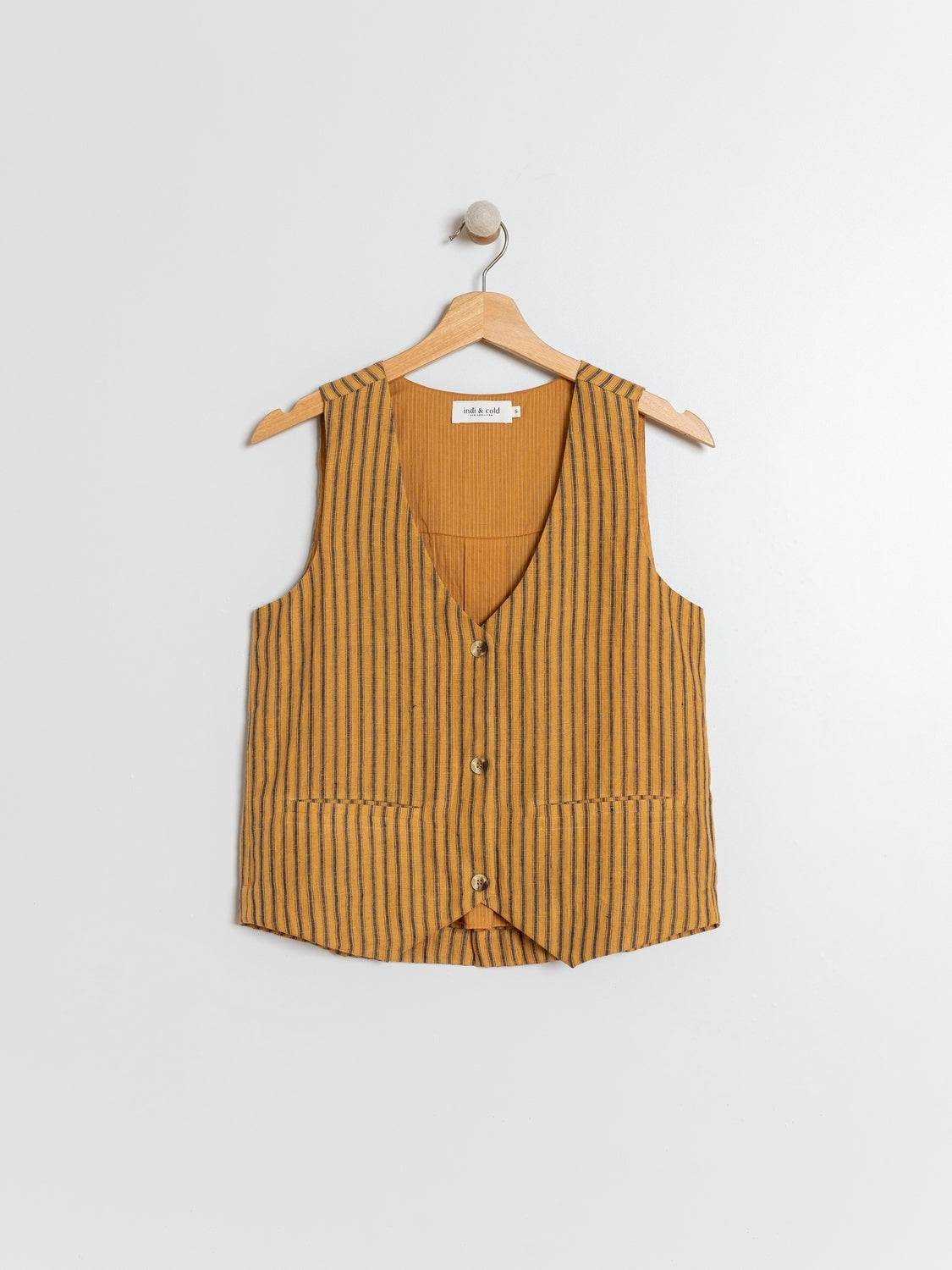 STRIPED LINEN VEST