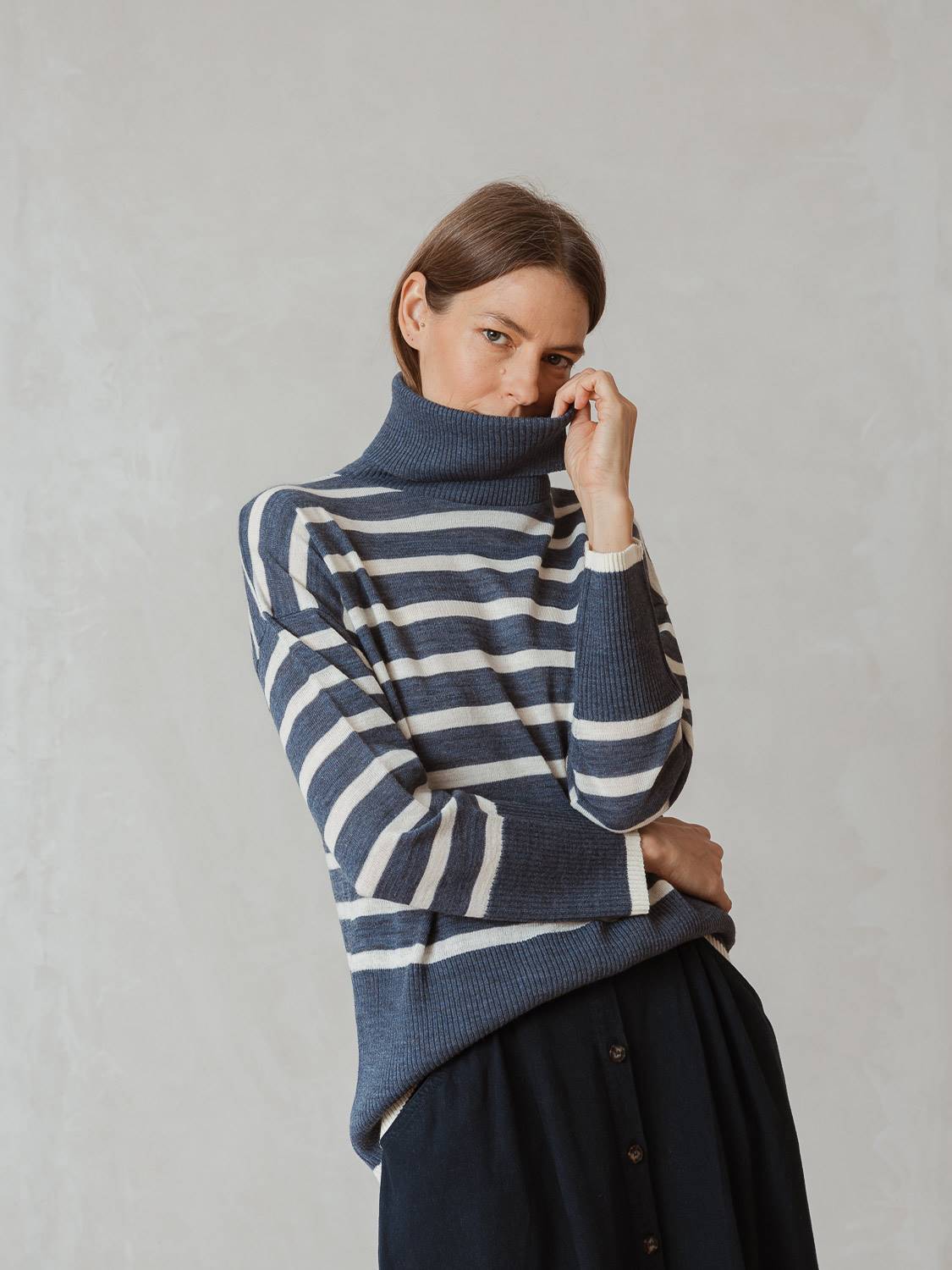 PULL EN MAILLE RAYÉ