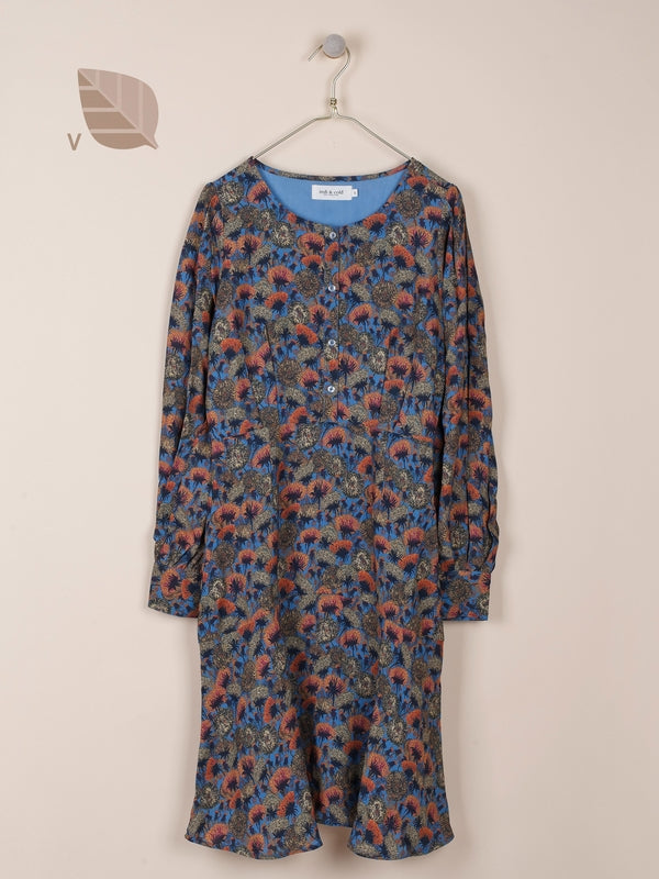 VESTIDO CORTO ESTAMPADO DIENTE DE LEÓN