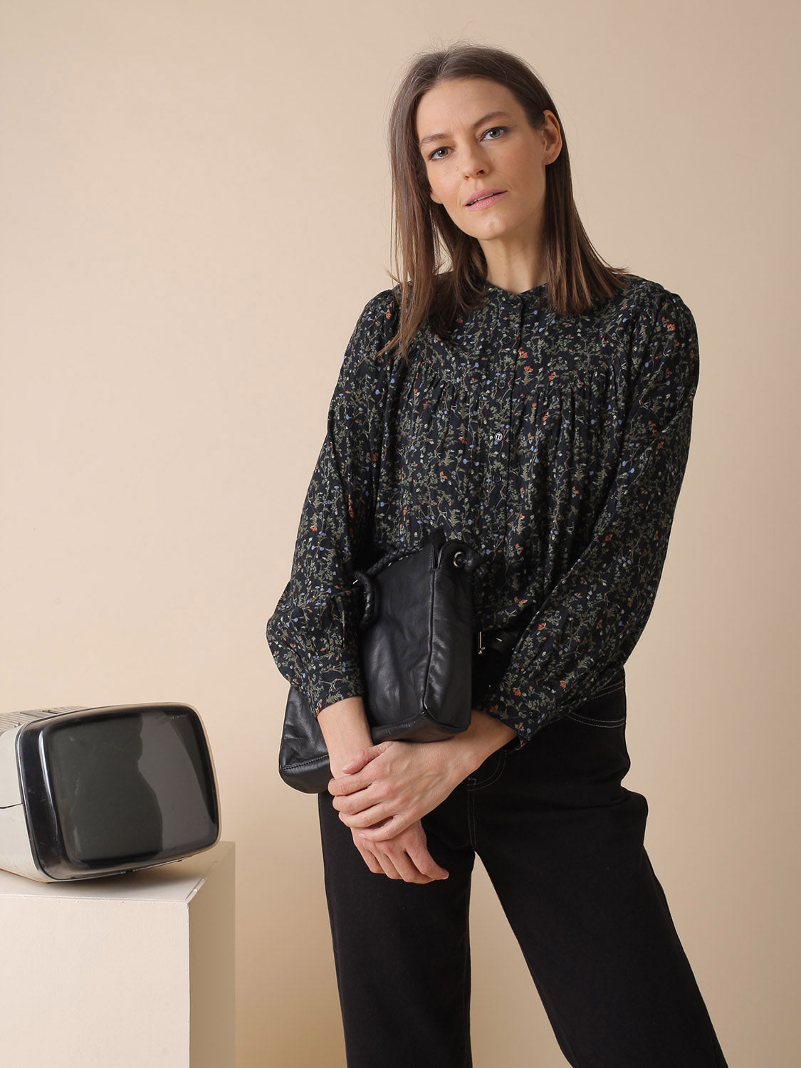 DIGITAL PRINT SHIRT WITH MAO COLLAR