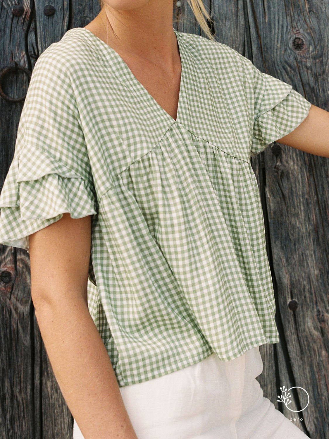 BLOUSE À VOLANTS VICHY