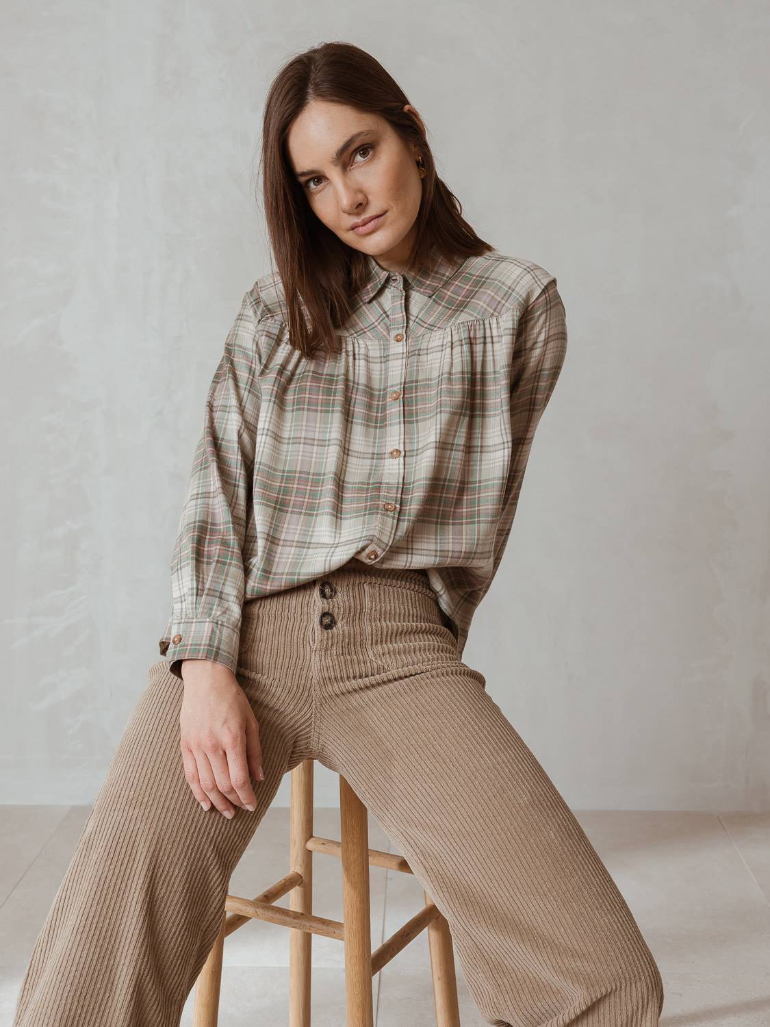CHECKED YOKE SHIRT
