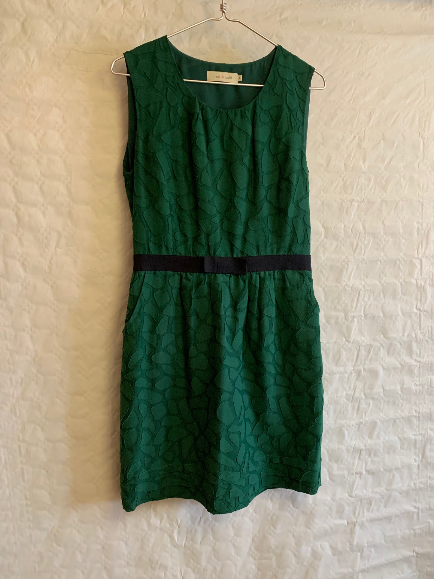 Vintage. Vestido verde seda devoré