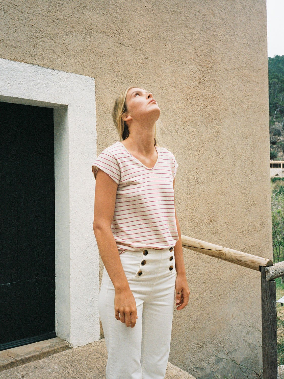 STRIPED LINEN T-SHIRT