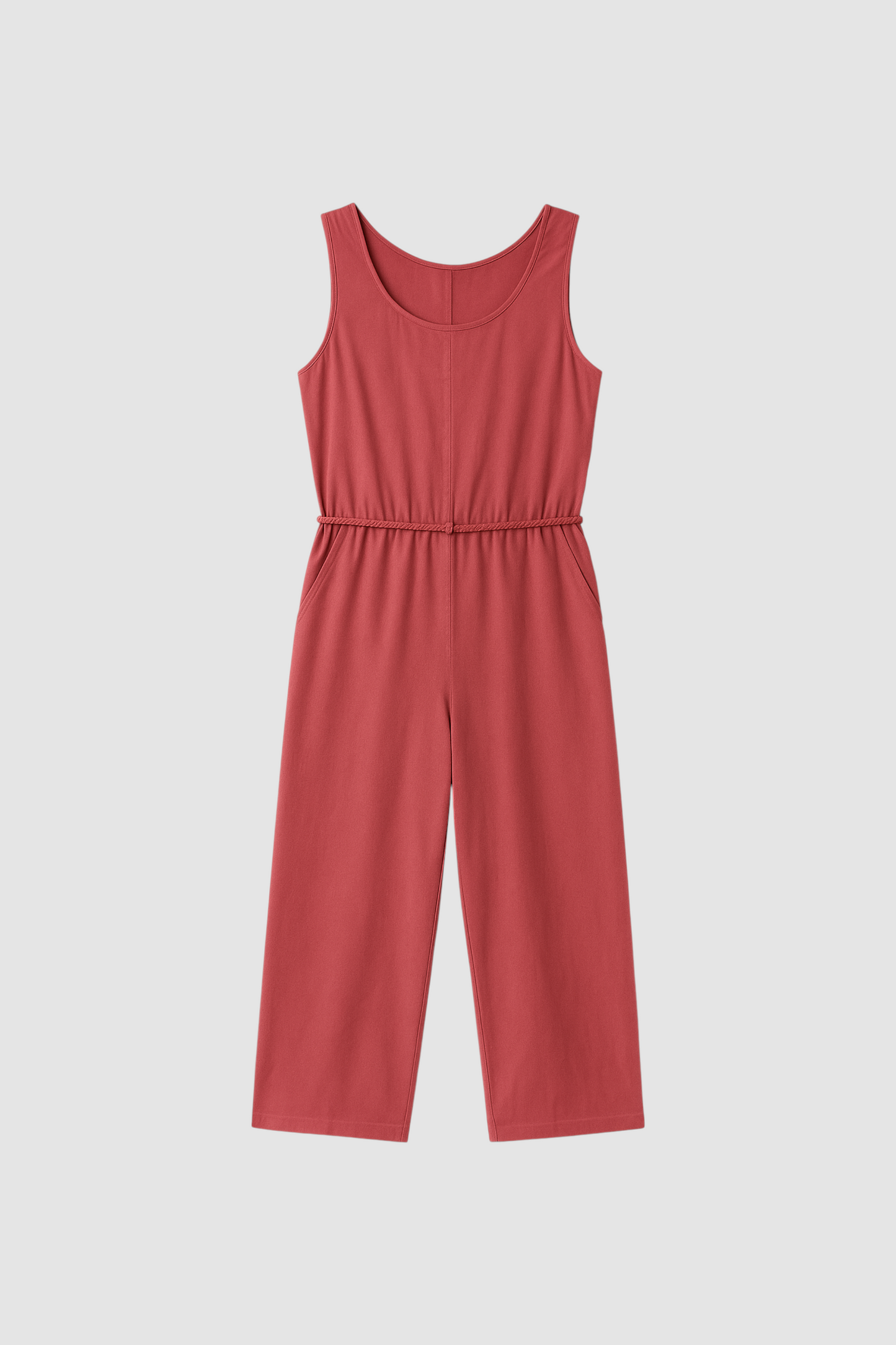 Pink jumpsuit with straps