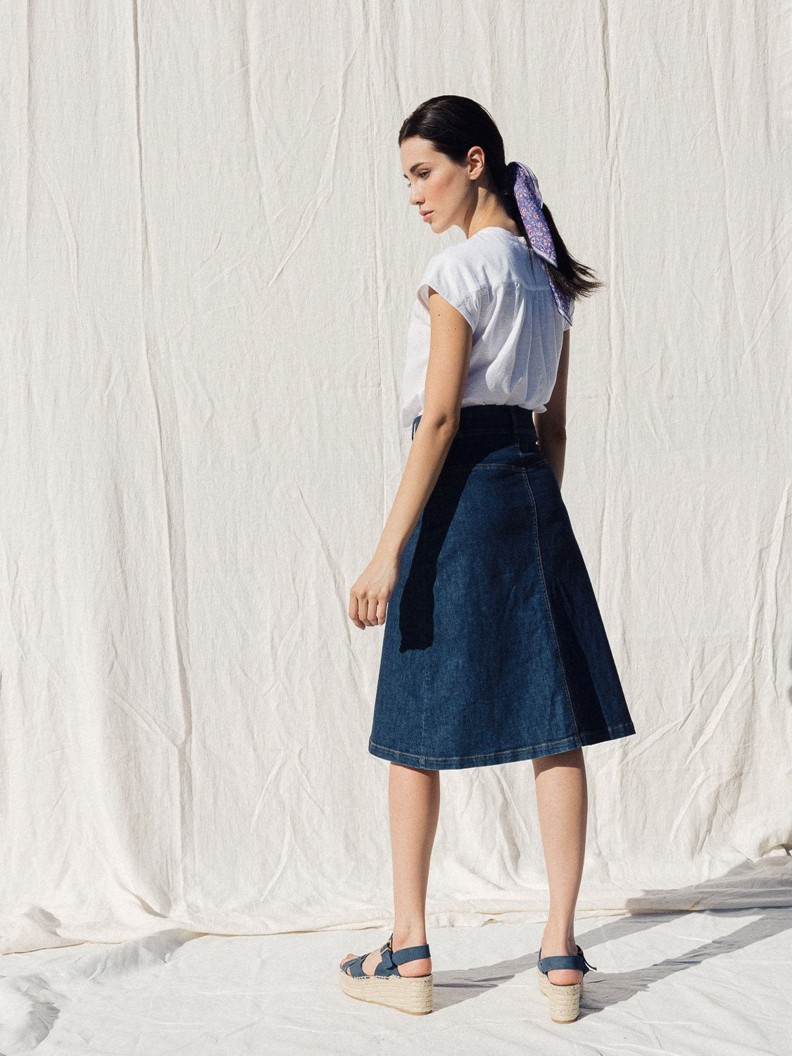 FALDA DENIM BOTONES