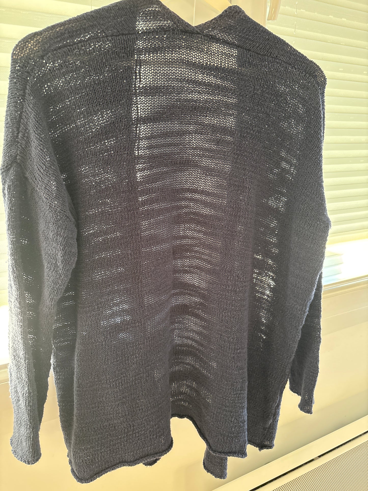 Chaqueta de algodón y lino azul marino