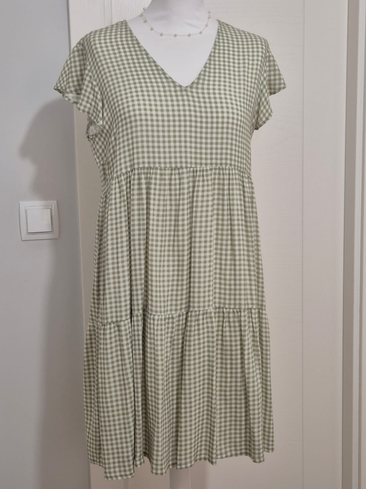 Vestido vichy a cuadros verdes y blancos