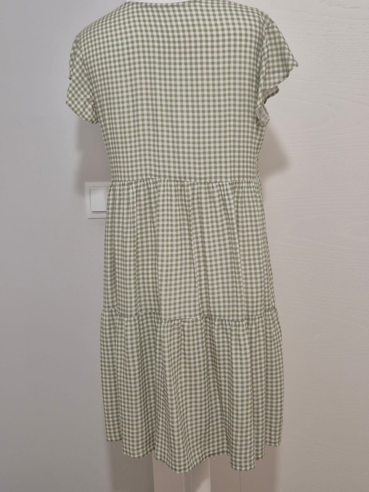 Vestido vichy a cuadros verdes y blancos