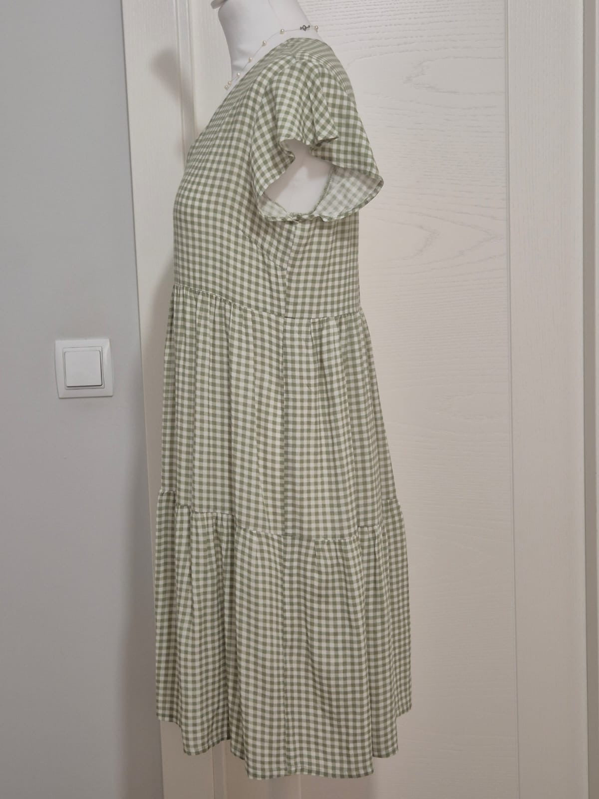 Vestido vichy a cuadros verdes y blancos