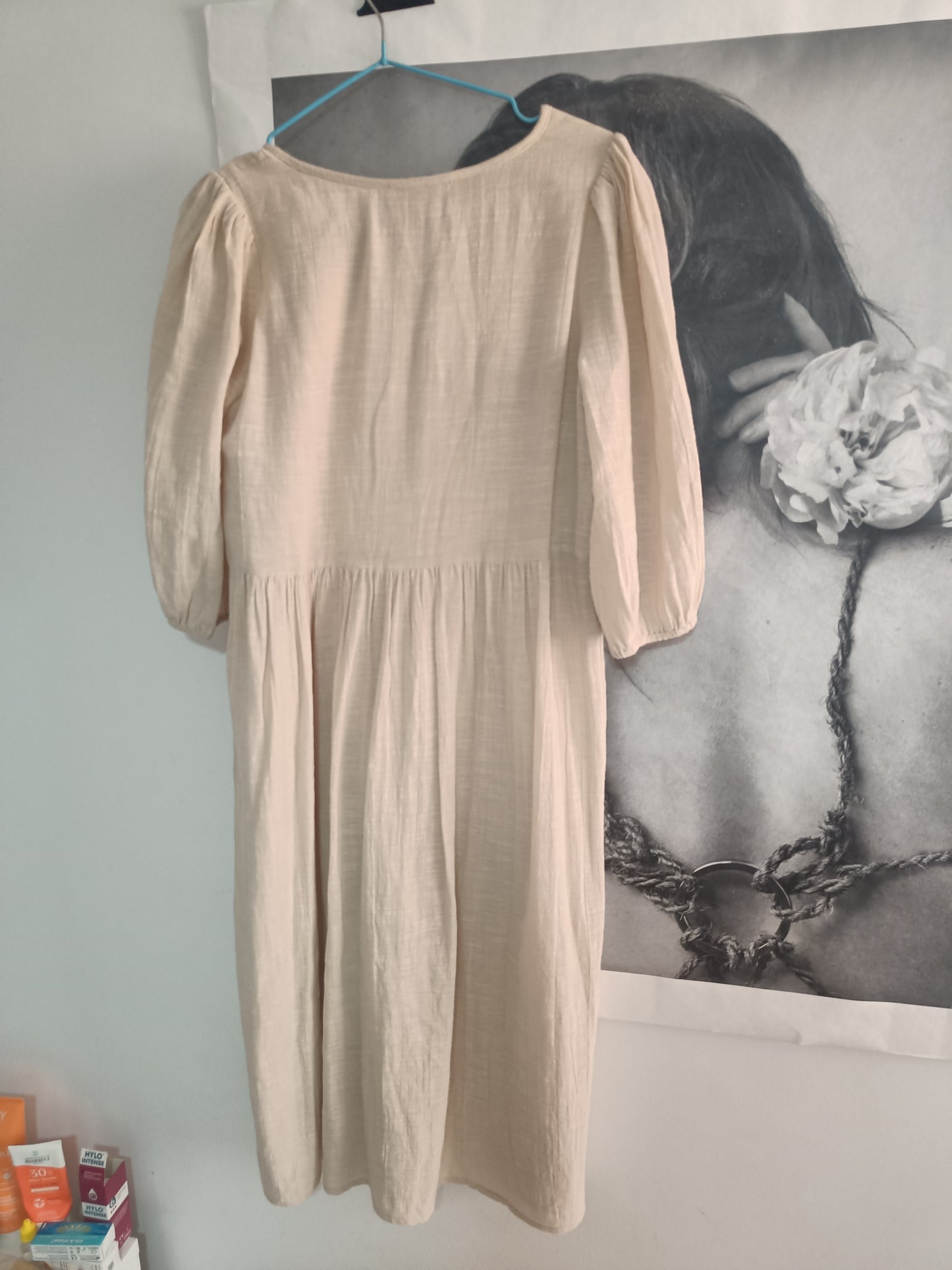 Vestido midi marfil