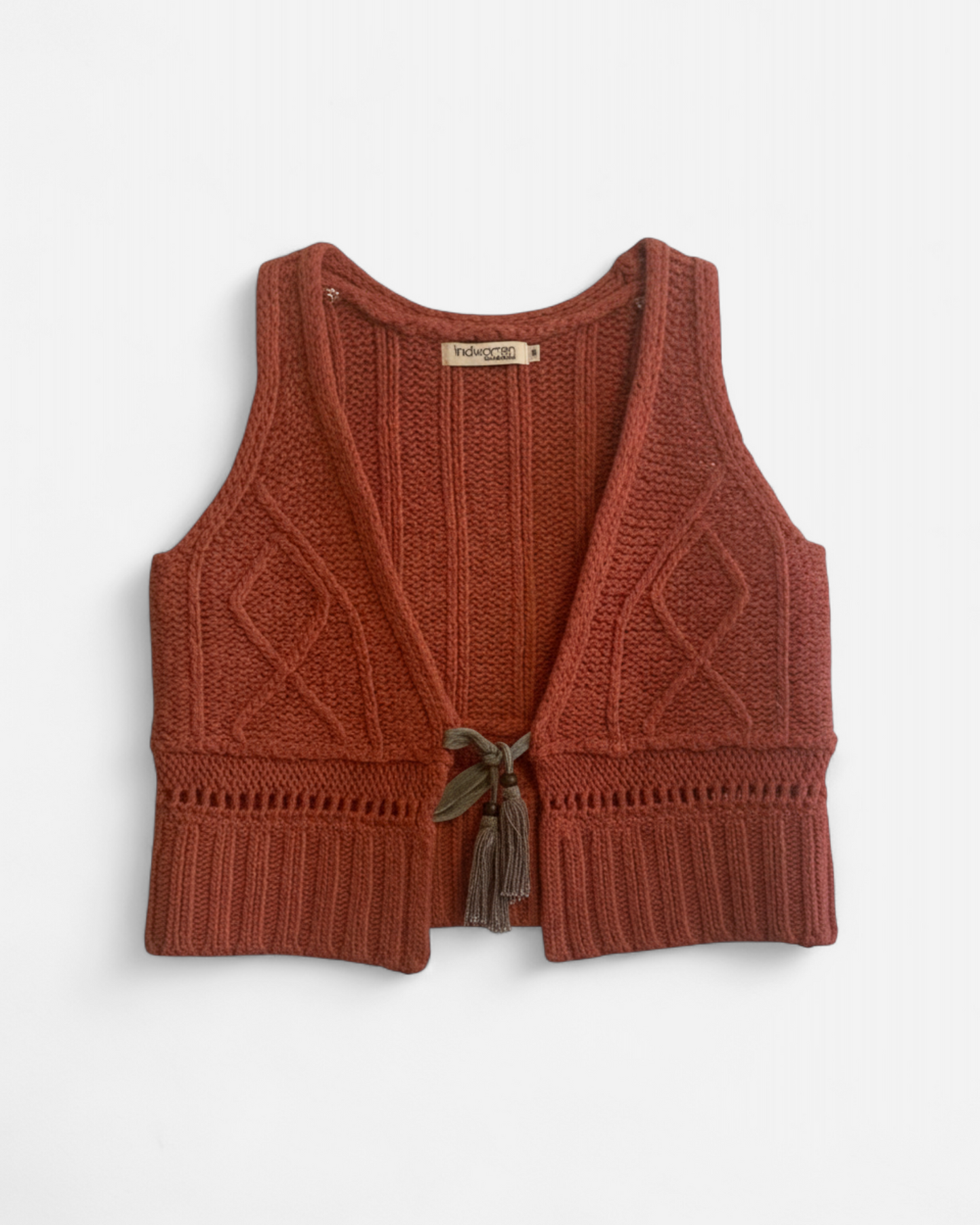 Gilet tricoté en terre cuite