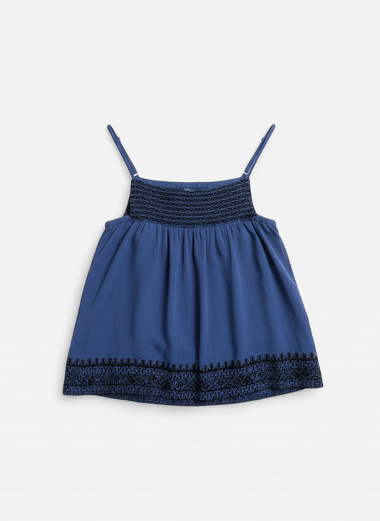 TOP AZUL INDIGO 100% VISCOSA