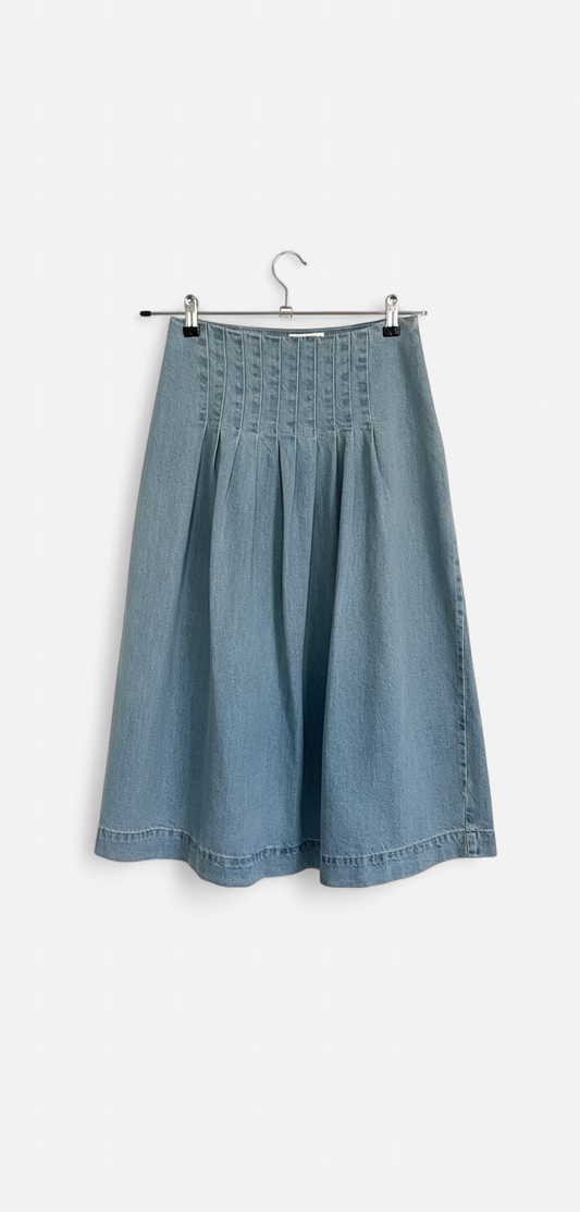 Falda Denim Pliegues