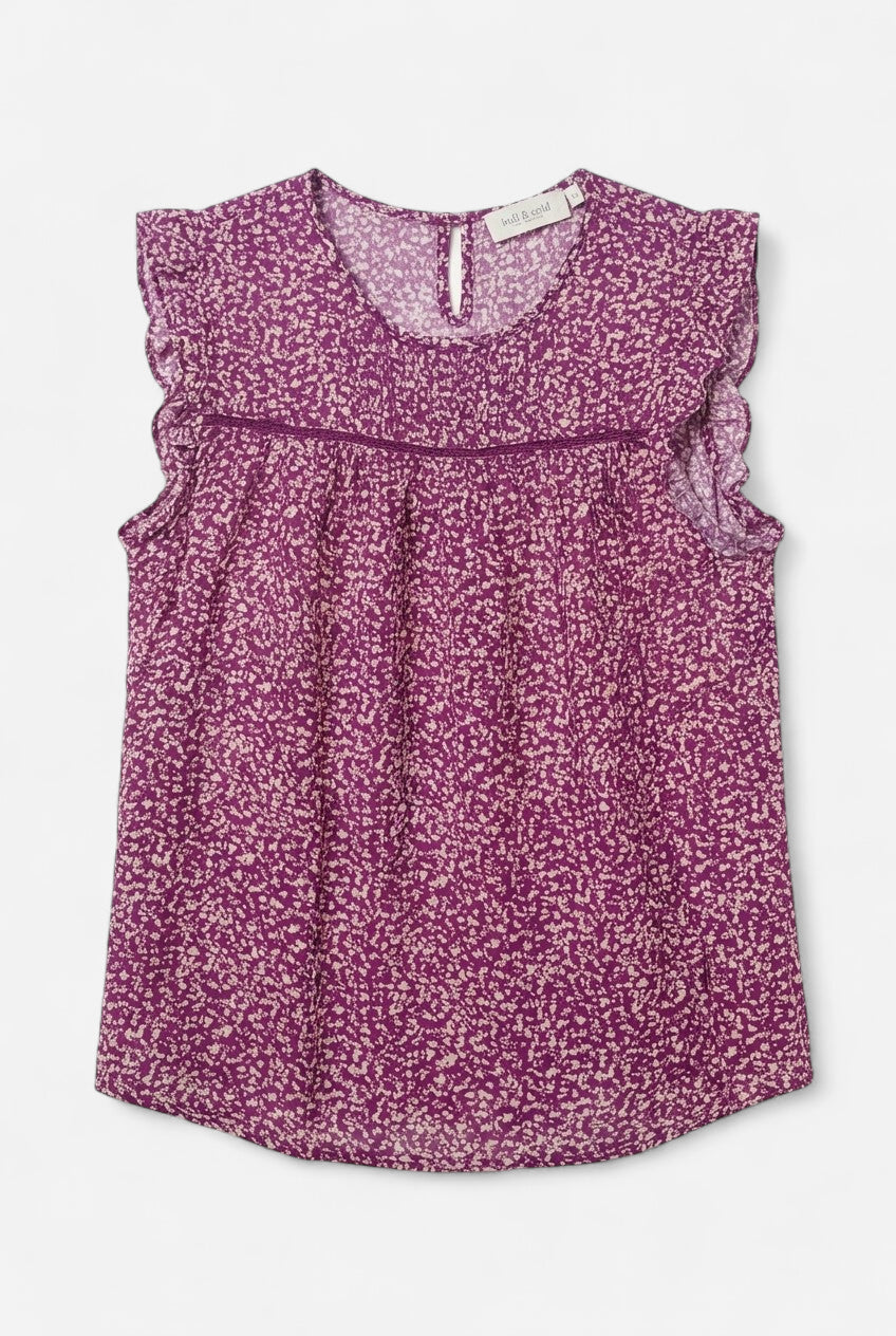 Fuchsia floral blouse