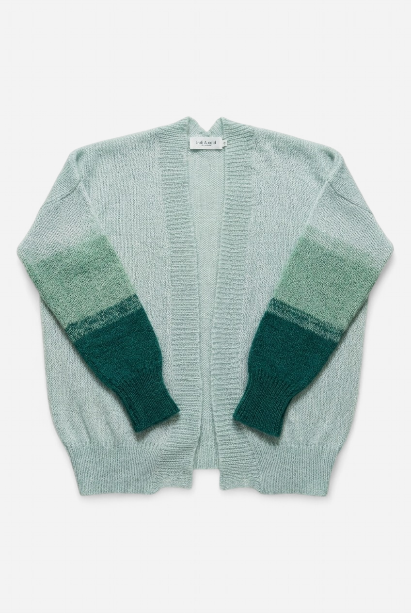 Chaqueta verde con mangas tricolor en verde