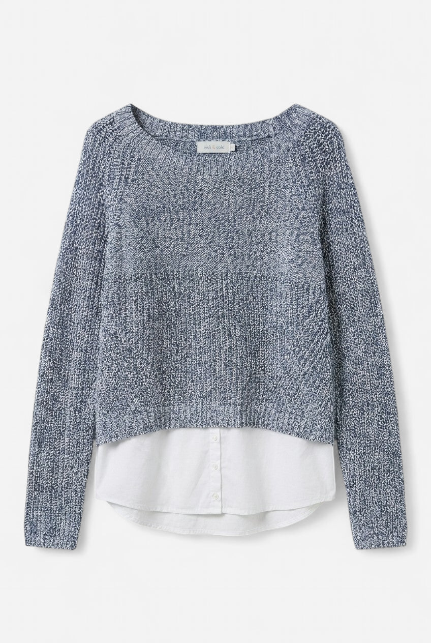 Heathered blue sweater