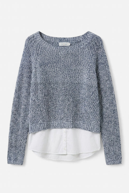 Heathered blue sweater