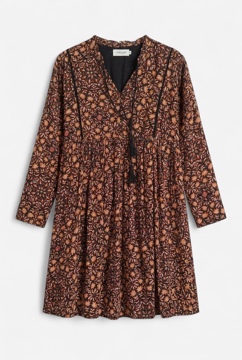 Brown long-sleeve dress