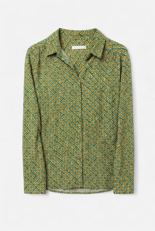 Chemise rétro verte