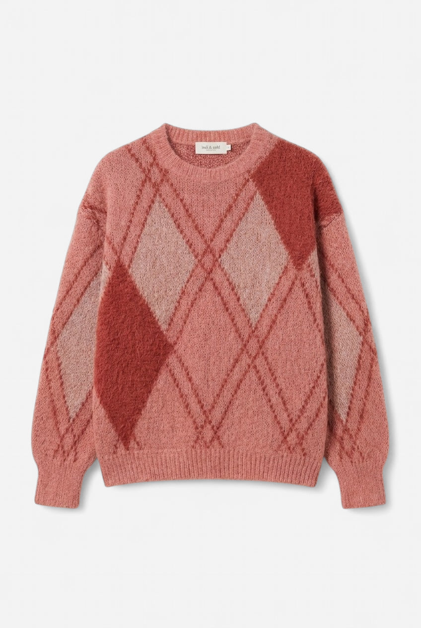 Jersey rombos rosa - granate