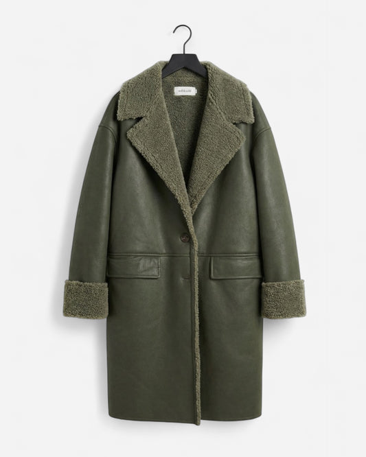 Khaki coat worn twice