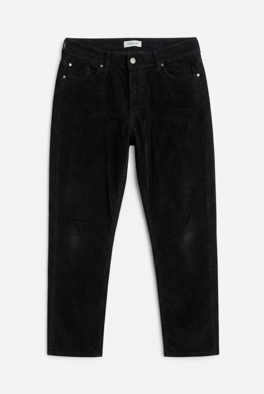 Pantalons en velours côtelé noir