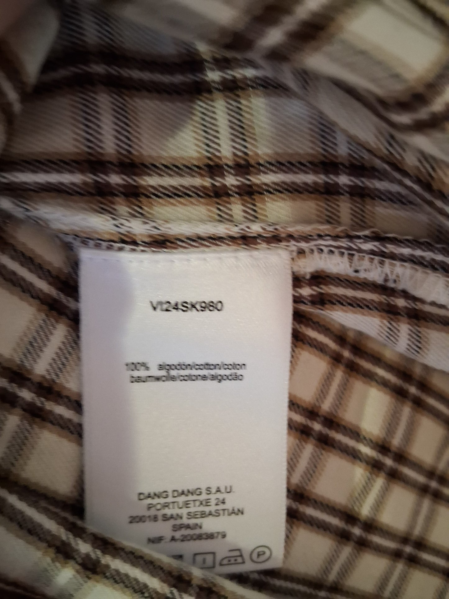 Camisa cuadros romántica