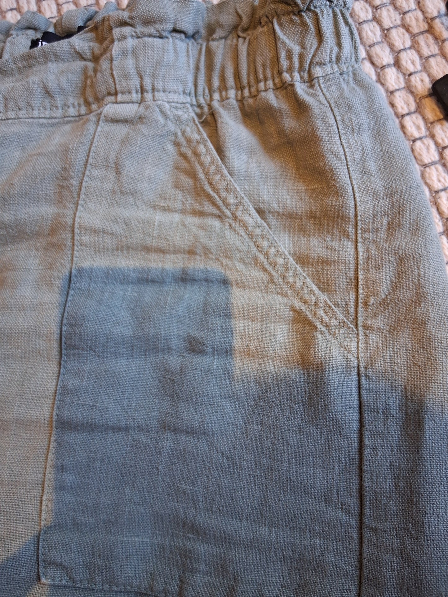 Pantalon lino verde aqua