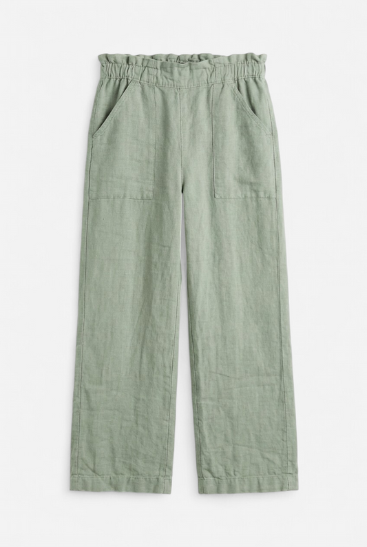 Aqua green linen trousers