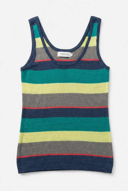 Top en maille multicolore